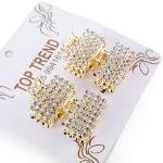 مجموعة مشابك شعر مستطيلة مرصعة بأحجار الراين