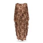 Royal Azure Pleated Kaftan Dress