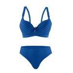 Striped Padded Bra and Panty Set with Underwire, Bow, Elegance.