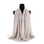 Cotton and Polyester Scarf with Fine Stitch Edges - Light Cream