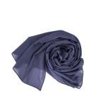 شيلة من القطن والبوليستر بحواف مخيطة بدقة - أزرق فحمي