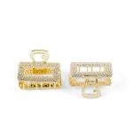 مجموعة مشابك شعر مستطيلة بإطار مفتوح وملمس مميز