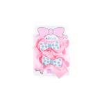 Girl's Grosgrain Bow Hair Clip with Hear Patterned Accents