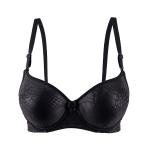 Satin Snake-Texture Padded Underwire Bra with Bow Accent