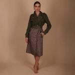 Ladies MANTOUS  Midi Dress with Printed Pleated Skirt