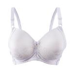 White Lace Overlay Padded Bra Underwired Cups with Satin Bow, Smooth Adjustable Straps, and Floral Lace Detail