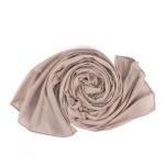 Chiffon and Cotton Scarf with Fine Stitch Edges - Khaki