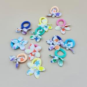 Cute Flower and Bow Elastic hair Ties Set of 12pcs