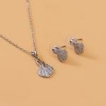 Artificial Silver Leaf Swirl Jewelry Set
