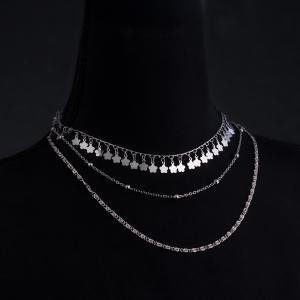 Artificial Layered Clover Charm Necklace