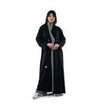 Elegant Blazer-Inspired Abaya with double-breasted silver buttons and a structured lapel