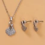 Artificial Silver Leaf Swirl Jewelry Set