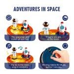 صندوق الموسيقى الفضائي الدوار رائد الفضاء والصاروخ