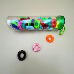 مجموعة أربطة شعر لولبية بطلاء مطفي بألوان النيون