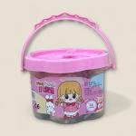 Play Dough Set with 14 Colors  Bucket with Handle and Cartoon Girl Design