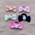 Elastic bow hair ties Pearl Center Bows Design