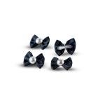 Girl's Elegant Ribben Bow Hair Clip with Pearl Center