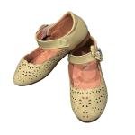 Girls' Ballerina Flats  with Floral Cutwork and Gem Strap