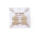 Artificial Rectangular, gemstone-studded Hair Clip Set