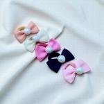 Elastic bow hair ties Pearl Center Bows Design