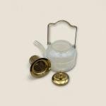 Glass Teapot with Gold Lid & Handle Heat Resistant 1000ml