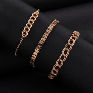 Artificial Elegant Bow & Chain Bracelet Set 5pcs
