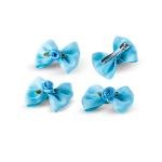 Girl's Elegant Bow Hair Clip with Rose Embellishment