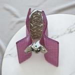 مشبك شعر بنمط النقاط بلمسة لامعة وقبضة فضية