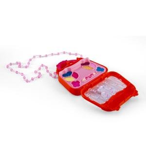 حقيبة مكياج الألعاب اللامعة على شكل قلب