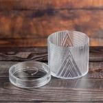 Acrylic Round Tissue Box with Geometric Design