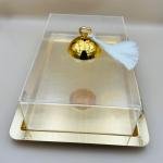 صحن حلويات مستطيل من الأكريليك الذهبي