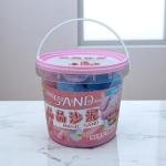 Magic Sand Castle Set – Kinetic Sand Kit with colorfull Molds in Lidded Bucket Container