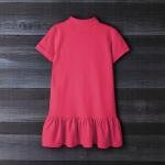 فستان بولو بناتي بحافة مكشكشة مع قصة خصر منخفض