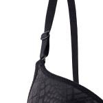 Satin Snake-Texture Padded Underwire Bra with Bow Accent