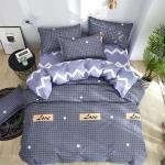 Urban Grid "Love" Printed Cotton Bedding Set - 4 in 1