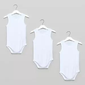 سالوبتات أطفال بدون أكمام برقبة دائرية – عبوة من 3 قطع