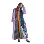 Women's Colorfull Multi Patterned Warm Bisht 