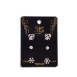 Artificial Snowflake, Butterfly Heart & Minimalist Stud Earring Set