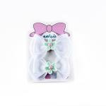 Girl's Flower Decore Bow Hair Clip Set