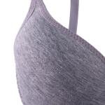 Heather Knit Padded Underwire Bra with Bow Accent