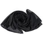 Cotton and Chiffon Scarf with Fine Stitch Edges - Jet Black