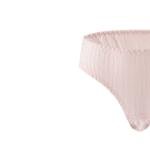 Striped Padded Bra and Panty Set with Underwire, Bow, Elegance.