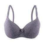 Heather Knit Padded Underwire Bra with Bow Accent