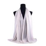 شيلة شيفون وقطن بحواف دقيقة الخياطة - بيج فاتح