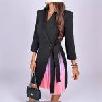 Women's Wrap Dress with Colorful Pleated Skirt