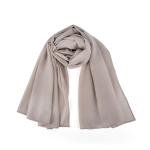 Cotton and Polyester Scarf with Fine Stitch Edges - Light Cream