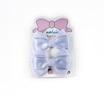 Girl's Elegant Satin Bow Hair Clip with Silver Trim