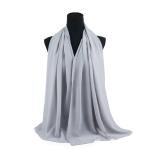 شال من القطن والبوليستر بحواف مخيطة بدقة – رمادي