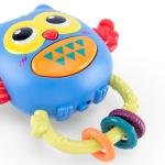 لعبة شخشيخة للأطفال على شكل بومة مع حلقات للتسنين