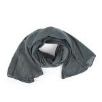 Chiffon and Cotton Scarf with Fine Stitch Edges - Green